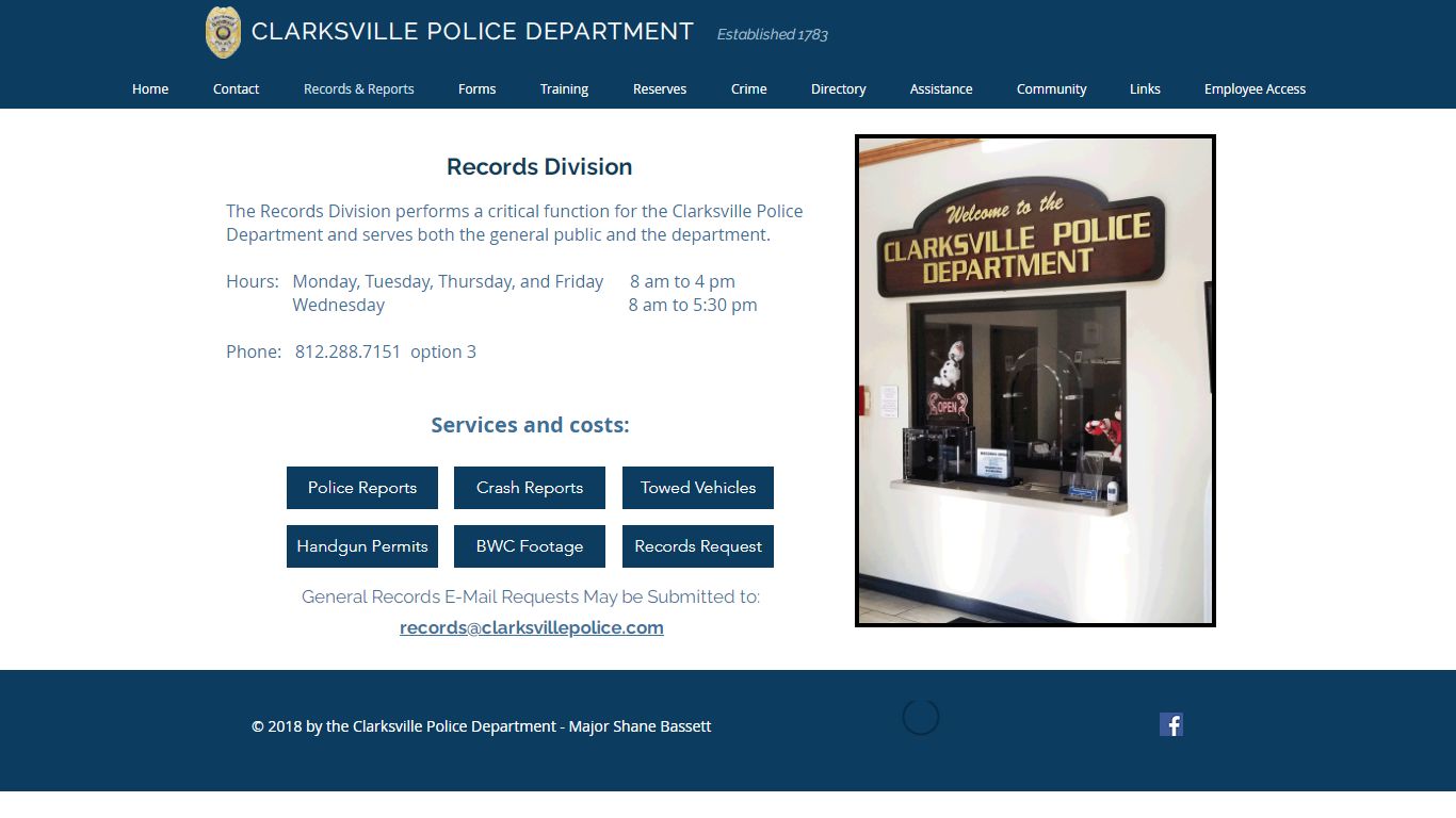 Records & Reports - clarksvillepolice